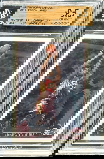 2003-04 Topps Chrome #111 Lebron James 9.5 True 9.5 Gem Mint
