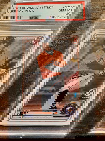 2020 Bowman Prospects Jeremy Pena RC 1st Edition #BPE61 PSA 10