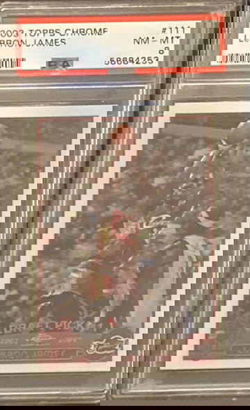 2003-04 Topps Chrome Lebron James PSA 8 NM-MT Rookie RC #111 Lakers Cavs
