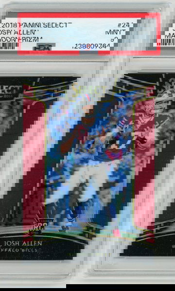 JOSH ALLEN 2018 Panini Select Maroon Prizm Rc #94/99 PSA 9