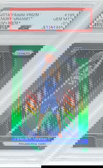 2018 Prizm Landry Shamet Green Prizm SP RC #199 PSA 10 GEM MINT