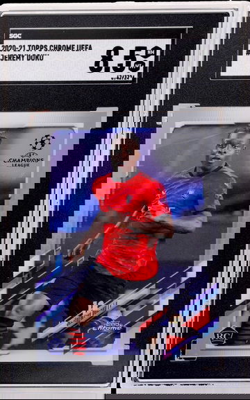2020-21 Topps Chrome UEFA Jeremy Doku #2 SGC 8.5 RC