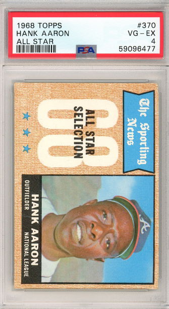 1968 TOPPS HANK AARON ALL STAR PSA 4