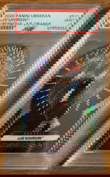 2020 Obsidian Joe Burrow Supernova E/E Orange PSA 9 /25