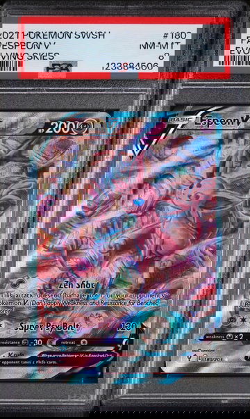 2021 Pokemon Sword and Shield Evolving Skies Ultra Rare Espeon V #180 PSA 8