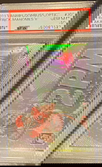 2017 Patrick Mahomes Panini Donruss Optic 2PM AKA PRIZM Rookie RC #30 PSA 10