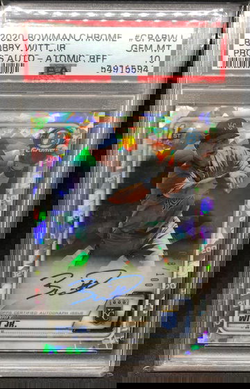 2020 Bowman Chrome Bobby Witt Atomic Refractor Auto PSA 10