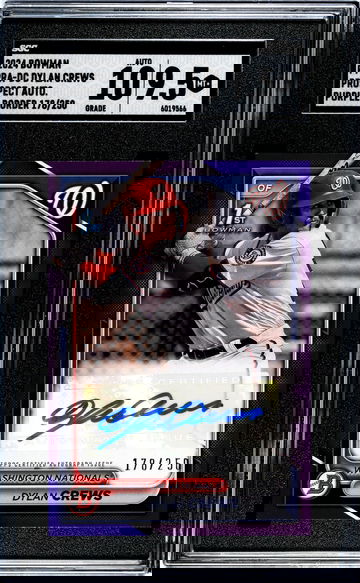 2024 Bowman #PPRA-DC Dylan Crews Pros. Auto. Purple Border /250 SGC 9.5