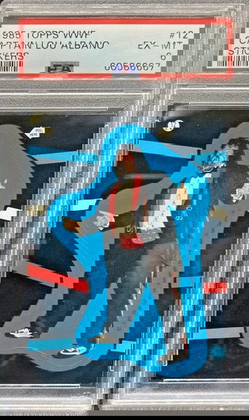 1985 Topps WWF Stickers Captain Lou Albano #12 * PSA 6 EX-MT * WWE HOF Manager