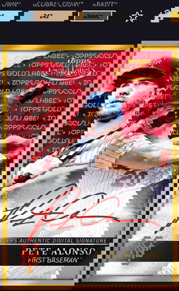 2020 Gold Label Pete Alonso Red Auto Iconic /243