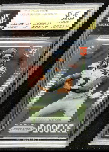 Russell Wilson 2012 Prizm Towel Up #230B SSP BGS 9.5 Rookie