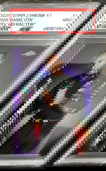 2020 Topps Chrome F1 Formula 1 Lewis Hamilton Purple Refractor Portrait #1 /399 psa9
