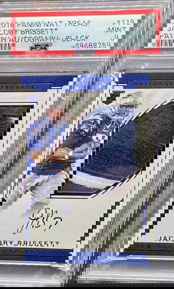 2016 National Treasure Patch Auto Black Jacoby Brissett PSA 9