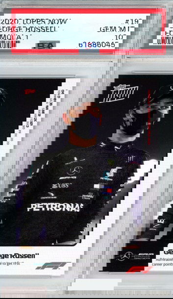 2020 TOPPS NOW FORMULA 1 GEORGE RUSSELL #19 ROOKIE RC PSA 10 GEM MT