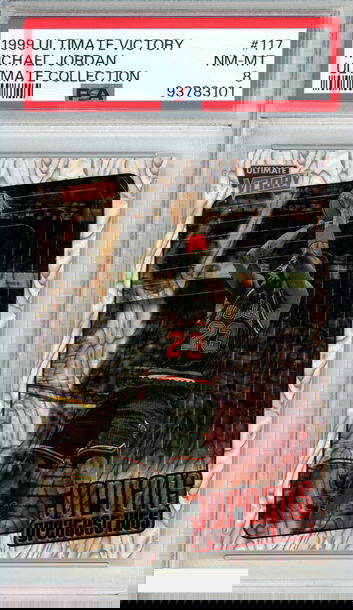 1999 ULTIMATE VICTORY MICHAEL JORDAN #117 ULTIMATE COLLECTION 59 OF 100 PSA 8