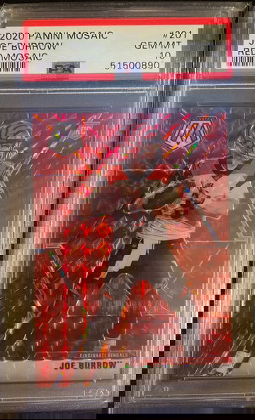 2020 Panini Mosaic Joe Burrow Red PSA 10