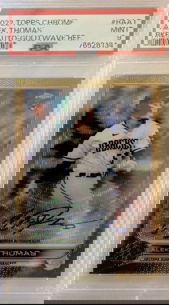 2022 topps chrome gold wave auto refractor Alek Thomas