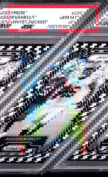 Saquon Barkley 2023 prizm black and white checkerboard Psa 10!