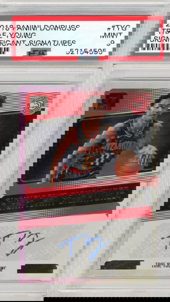 Trae young 2018-19 Donruss Significant Signatures Rookie Auto PSA 9 Mint Hawks