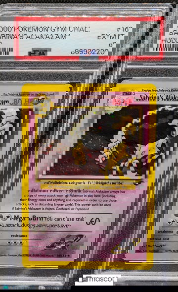 2000 Pokemon Gym Challenge Sabrina's Alakazam Holo #16 PSA 6