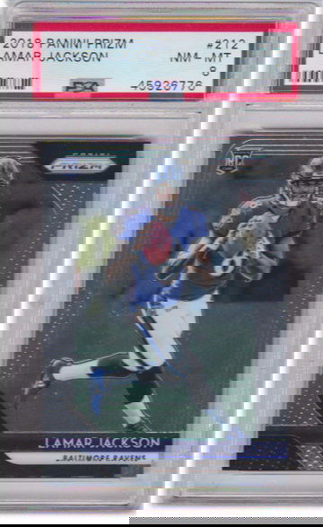 2018 Prizm Lamar Jackson RC Rookie PSA 8