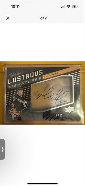 2014-15 Upper Deck Black Lustrous Mario Lemieux #BSML Penguins /25 On Card Auto