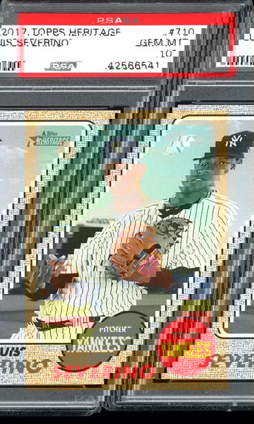 LUIS SEVERINO PSA 10 2017 TOPPS HERITAGE HIGH NUMBER SP #710