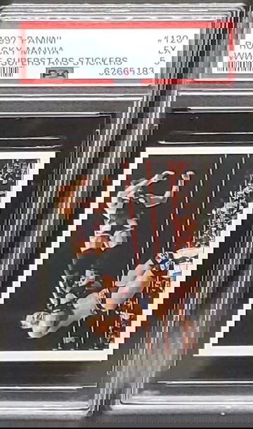 1997 Panini WWF Superstars Stickers #120 Rocky Maivia PSA 5 EX The Rock RC