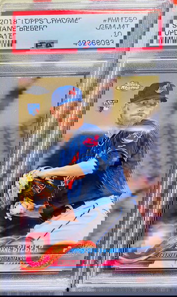 2018 Topps Chrome Update Shane Bieber RC PSA 10