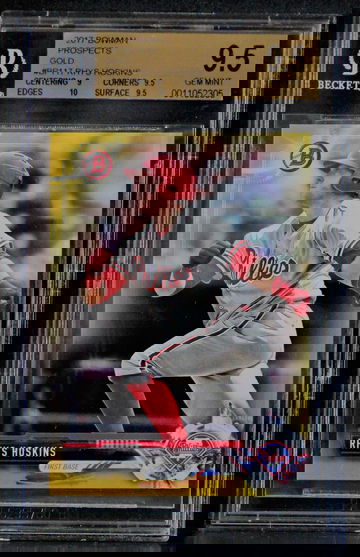 2017 Bowman Prospects Gold /50 Rhys Hoskins BGS 9.5 Pop 1