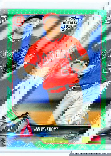 2018 Bowman Topps Holiday #TH-MT Mike Trout Green Festive