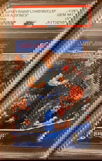 2018 Panini Chronicles Luka Doncic Playoff Pink Foil PSA 10