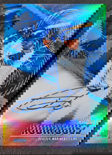  2021 Bowman’s Best JULIO RODRIGUEZ Refractor On Card Auto Mariners #B21 JR RC SP