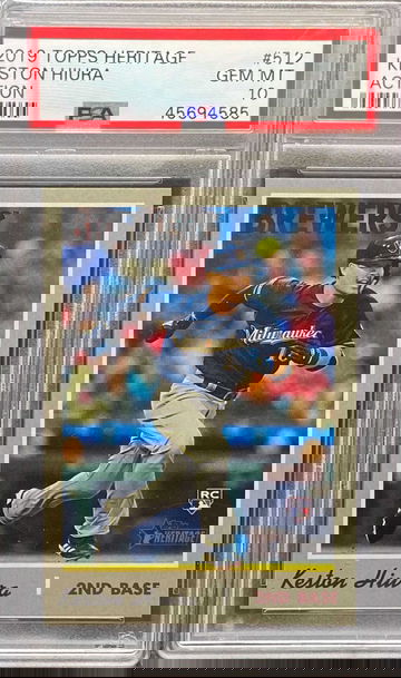 2019 Topps Heritage Keston Hiura Action Variation SP #512 RC PSA 10