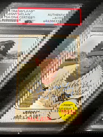 1968 Topps Denny Mclain Auto PSA