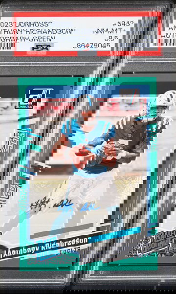 2023 Donruss Green Anthony Richardson #343 RC Auto PSA 8.5