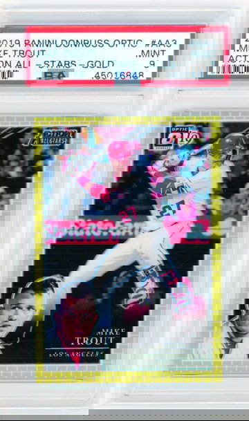 2019 Panini Donruss Optic #AA3 Mike Trout Action All-Stars-Gold PSA 9 MINT!
