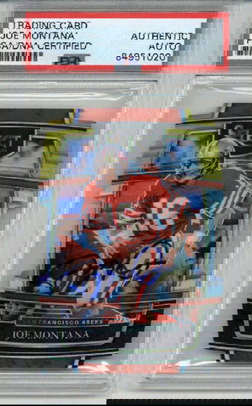 JOE MONTANA SIGNED AUTO 2021 PANINI SELECT DIE CUT #36 49ERS RARE PSA/DNA