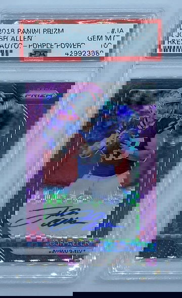 2018 Panini Prizm Josh Allen Purple Power Auto /49 PSA 10