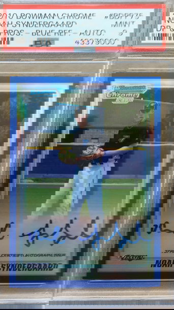 Noah Syndergaard blue refractor auto psa 9