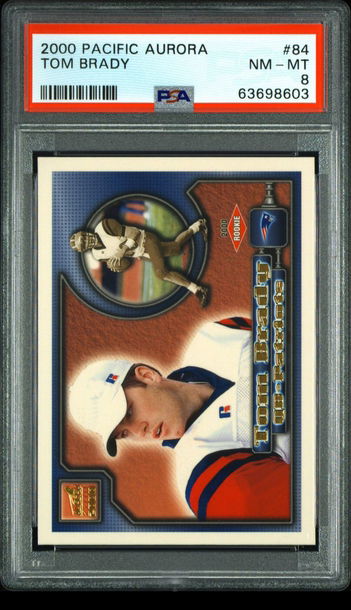 2000 Pacific Aurora Tom Brady #84 PSA 8 NM-MT