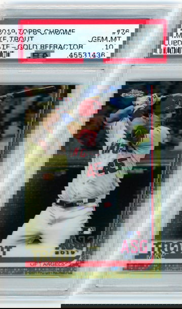 2019 Topps Chrome Update #76 Mike Trout Gold Refractor PSA 10 GEM MINT!