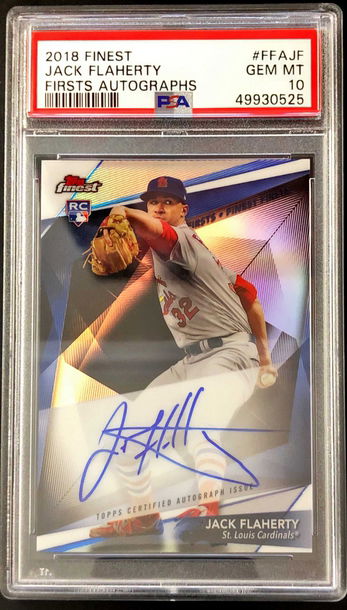 2018 Topps Finest Jack Flaherty #FFA-JF Firsts Rookie Auto - PSA 10 Gem! Cardinals