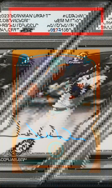 2023 Bowman Draft Chrome Jacob Wilson 1st Auto Gold /50 PSA 10