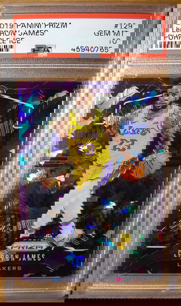 LeBron James 2019 Prizm #129 Purple Ice /149 PSA 10