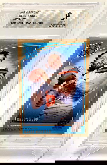 2018 Donruss Rated Rookie Press Proof Bronze Baker Mayfield #303 BGS 9 Rare SP