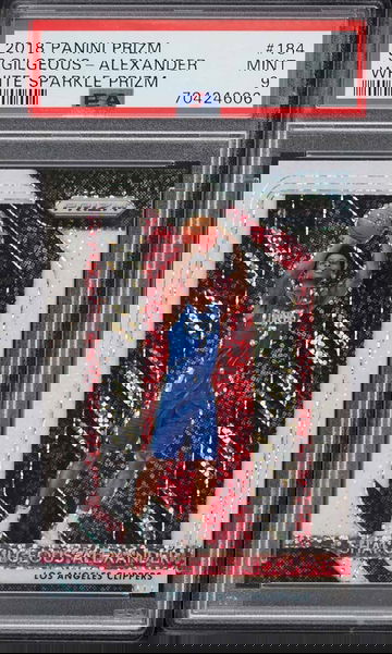 2018-19 Panini Prizm Shai Gilgeous-Alexander Rookie RC #184 White Sparkle Prizm PSA 9
