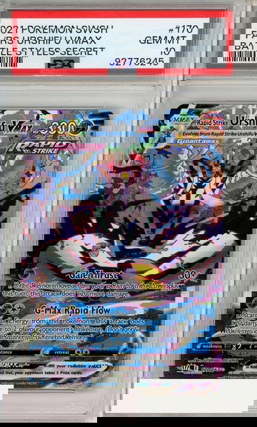 2021 POKEMON SWORD SHIELD BATTLE STYLES FA RS URSHIFU VMAX #170 SECRET PSA 10