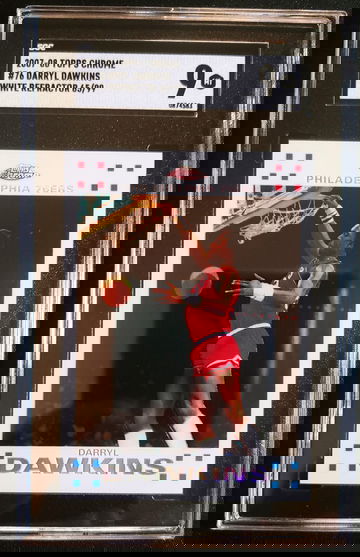 2007-08 Topps Chrome Darryl Dawkins #76 White Refractor /99 SGC 9 Mint RARE HOF