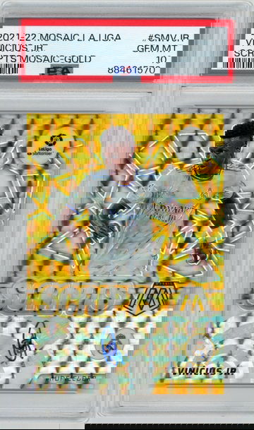 PSA 10 2022 Panini Mosaic La Liga Vinicius Jr. Scripts Gold #/10